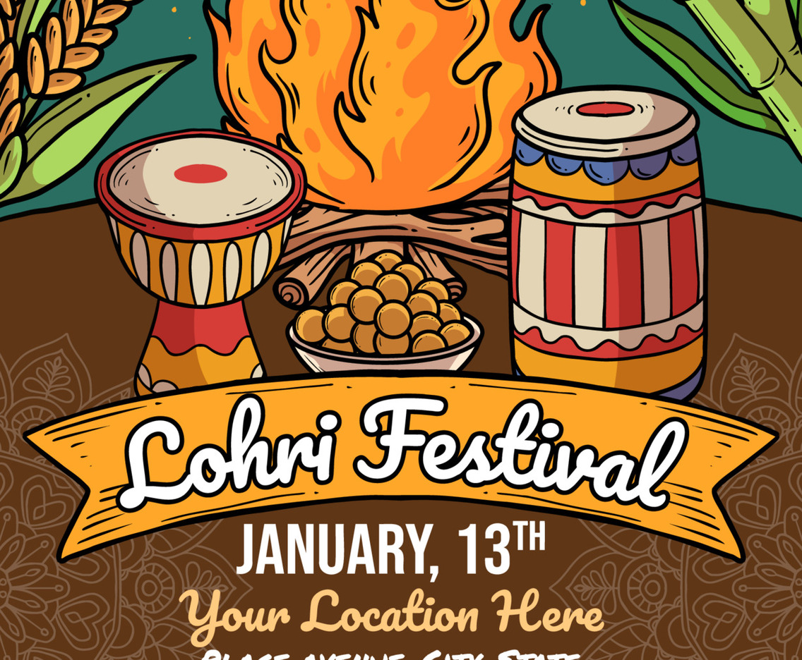 Happy Lohri Festival Poster