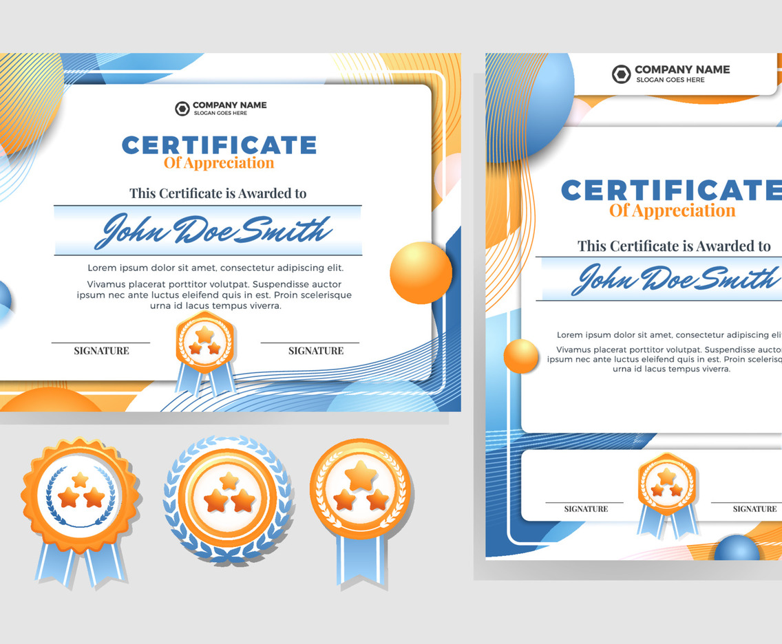 Gold Business Elegant Certificate of Excellence for Best Award