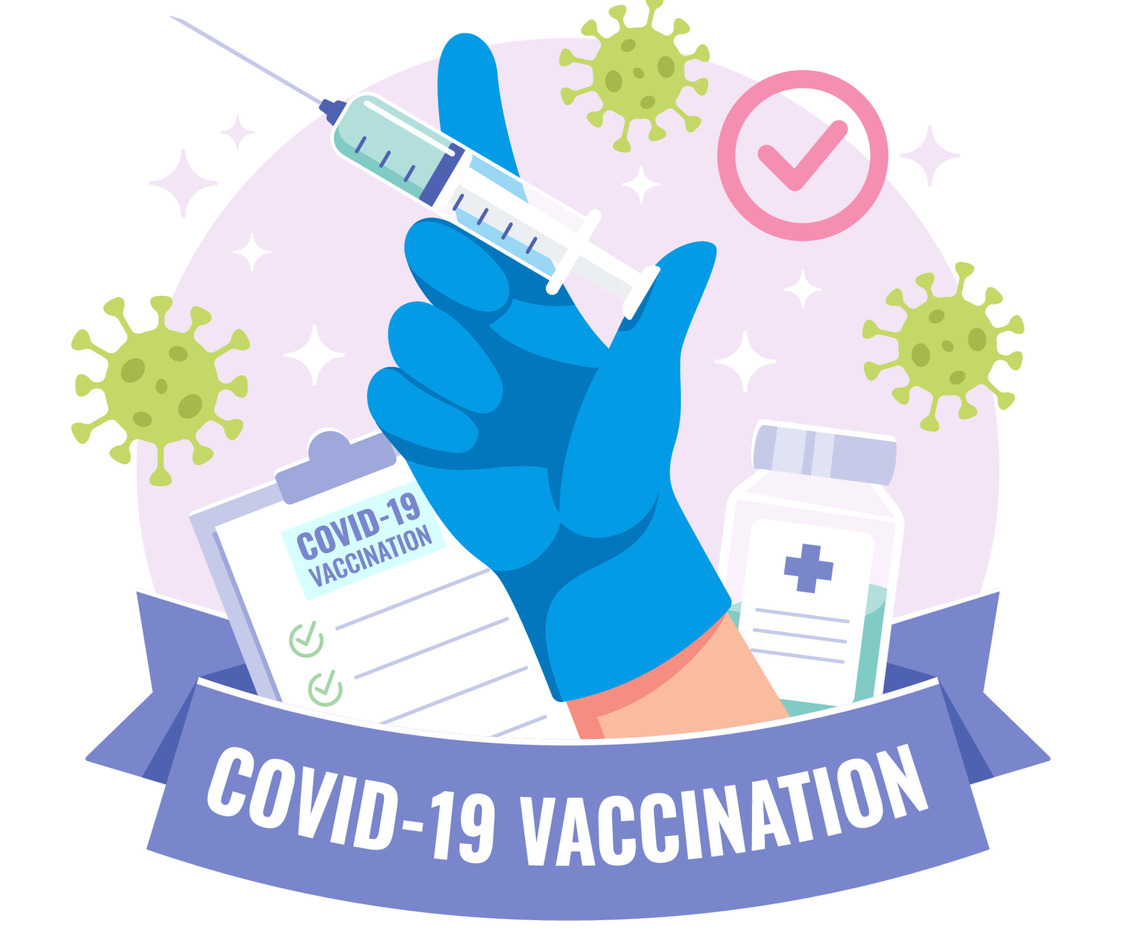 Covid-19 Vaccination with Hand Holding a Syringe