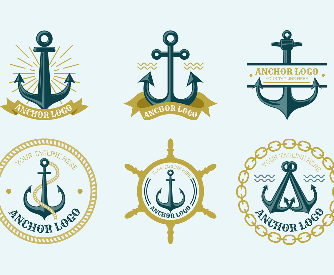 Set of Vintage Anchor Logo