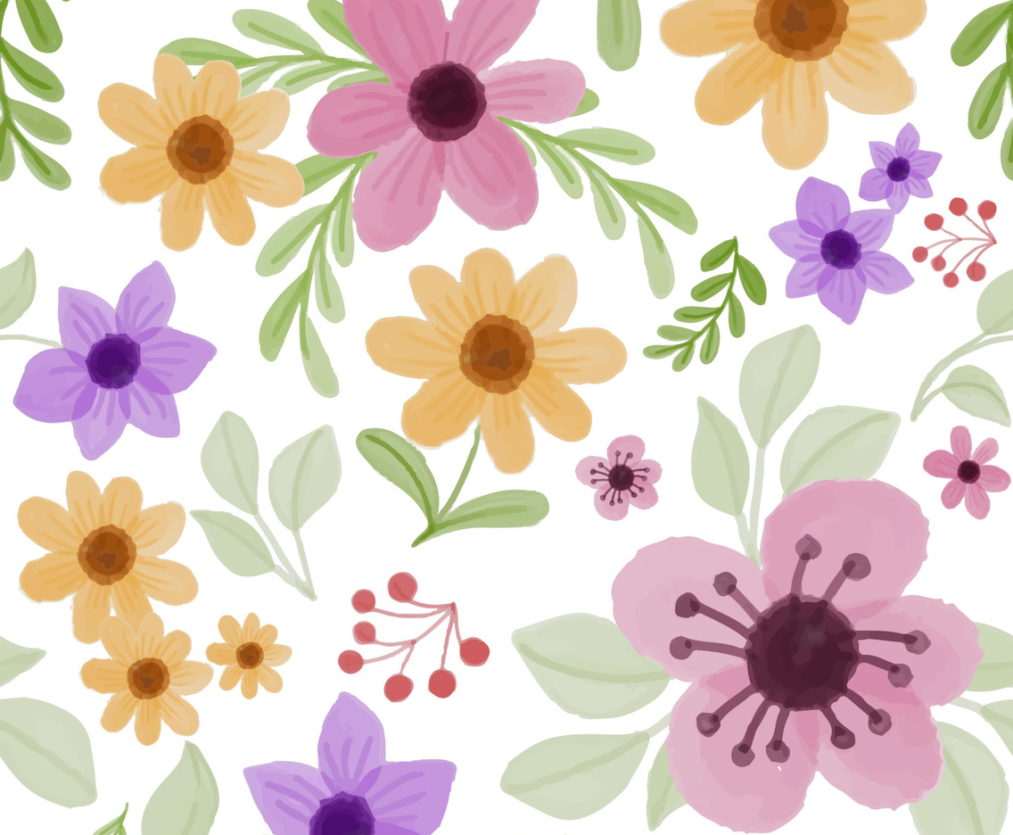 Floral Watercolor Seamless Pattern Background