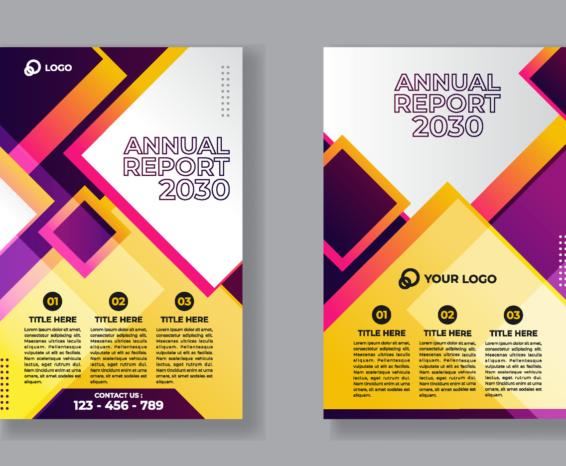 Modern Gold and Purple Annual Report Cover
