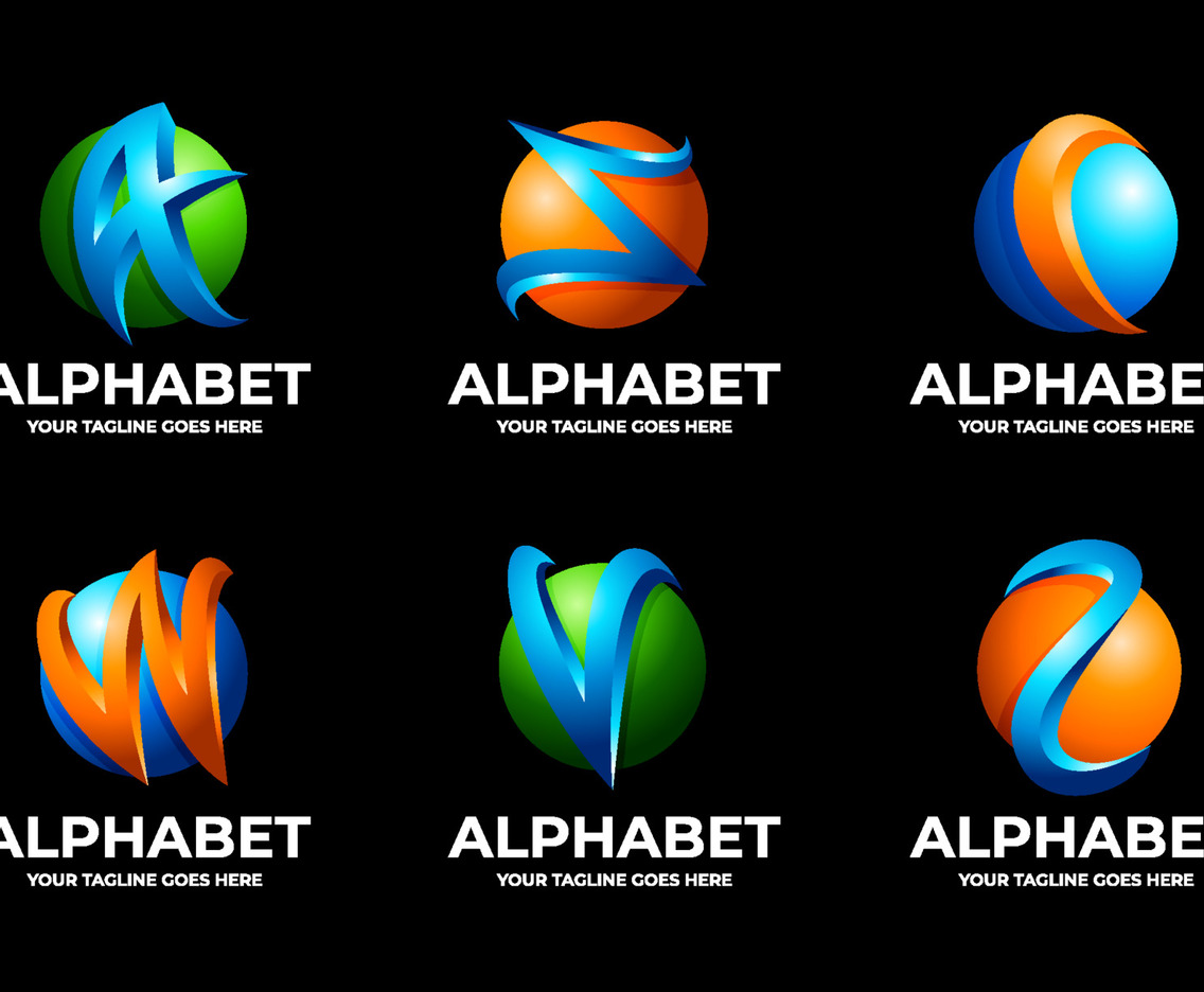 3D Alphabet Logo Set Template