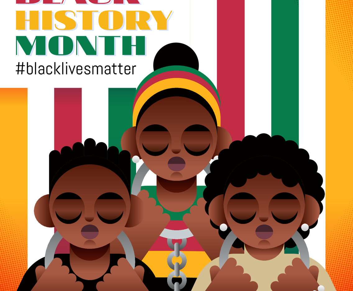 Black History Month People In Restraint Concept