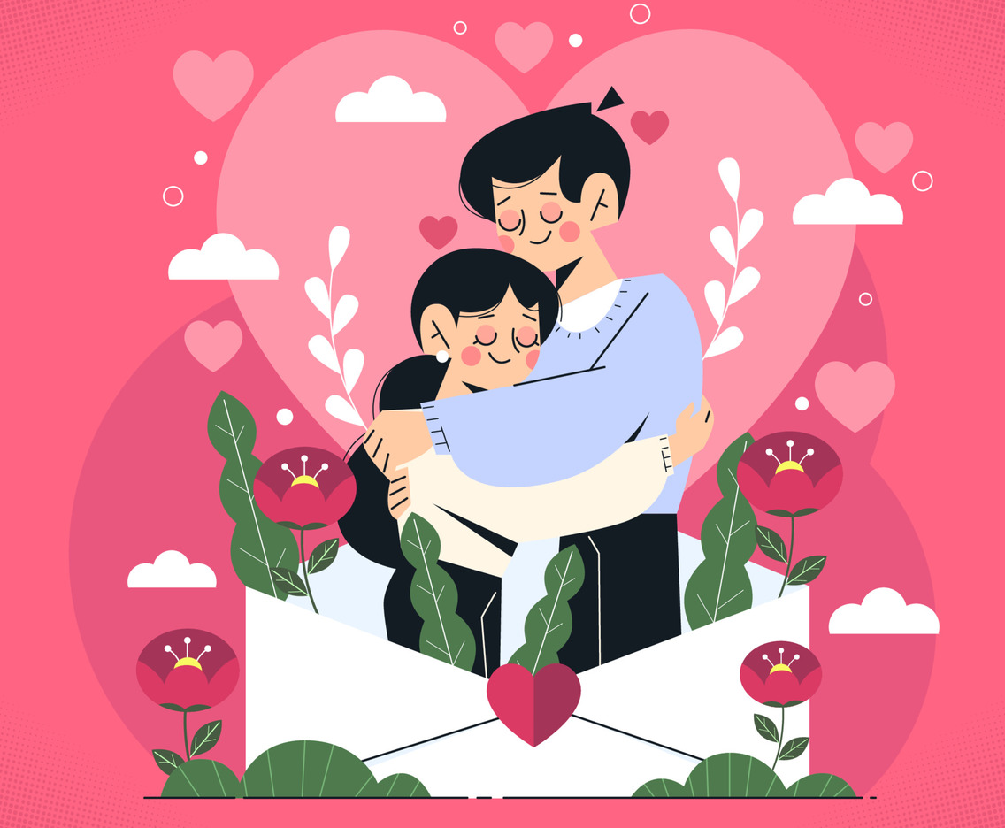 Couple With Love In Valentine Day