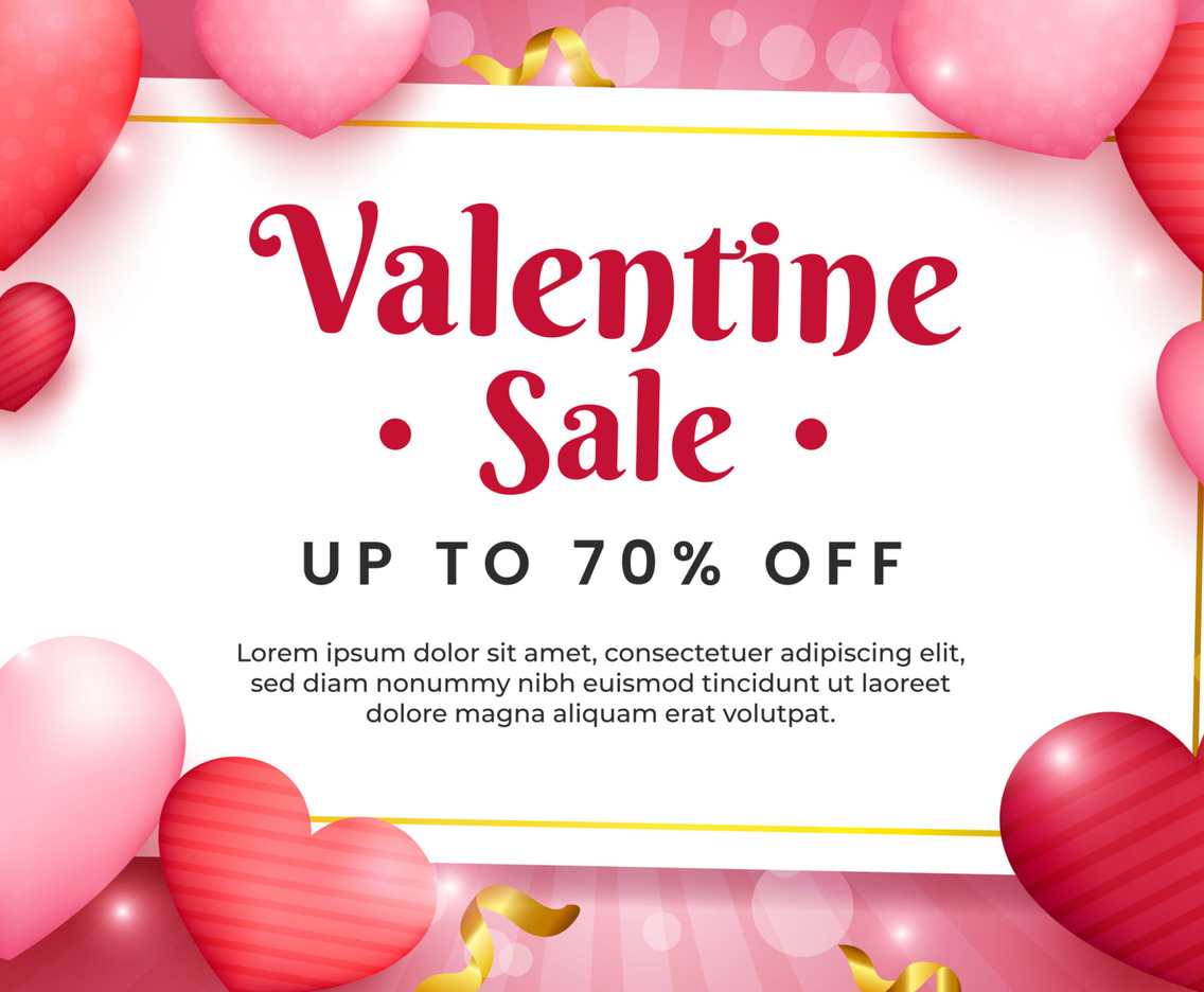 Landscape Valentine Sale Poster Template