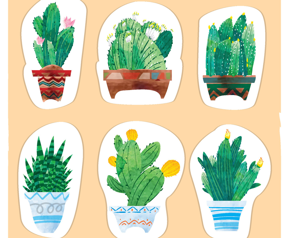 Cactus and Succulent Journal Sticker Set