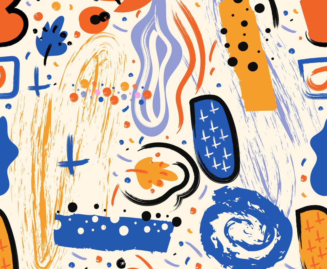 Art Seamless Pattern With Light Colorful Brush