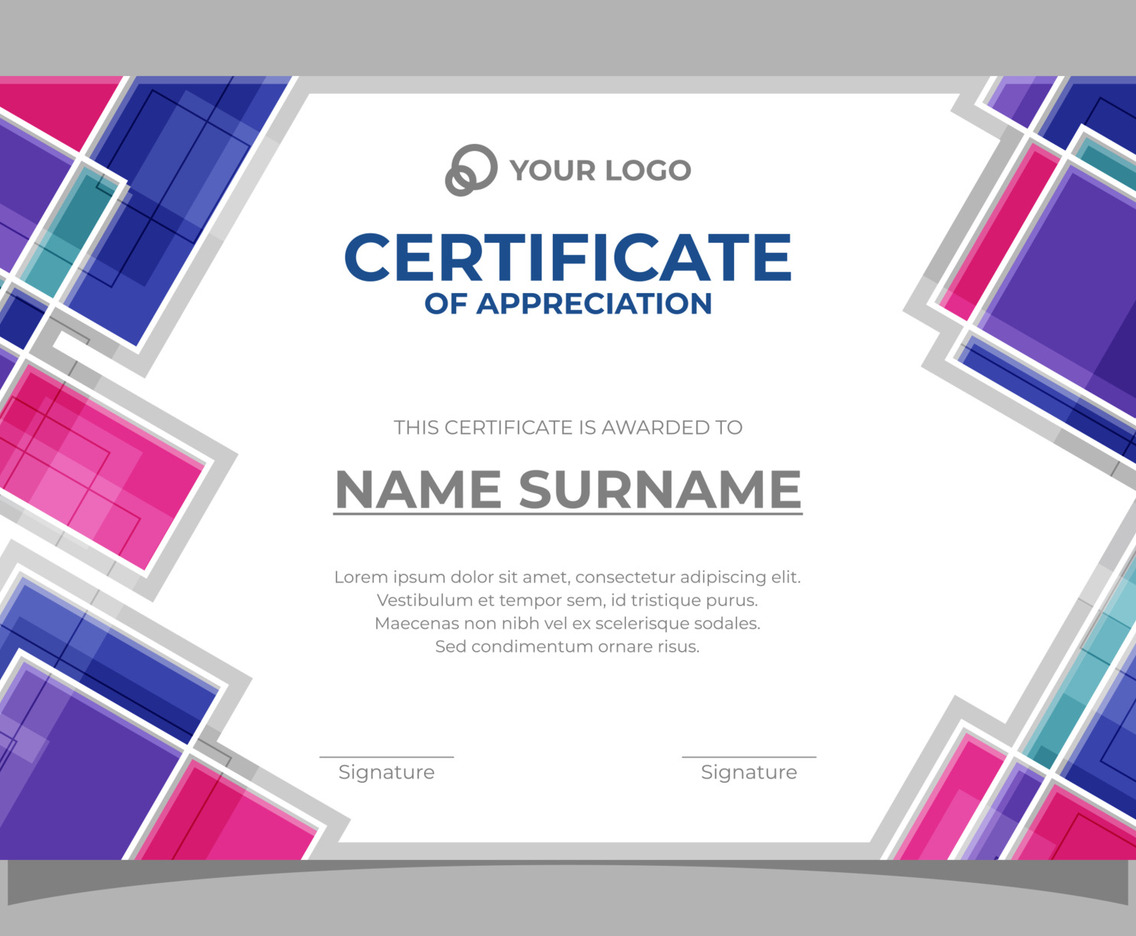 Modern Geometric Certificate of Appreciation Template