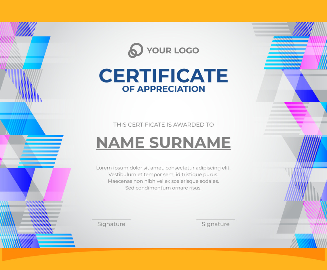Modern Geometric Certificate of Appreciation Template