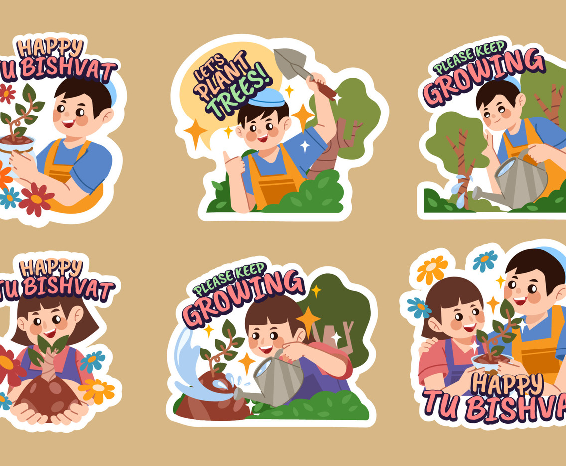 Greeting Chat Sticker Tu Bishvat  Festival