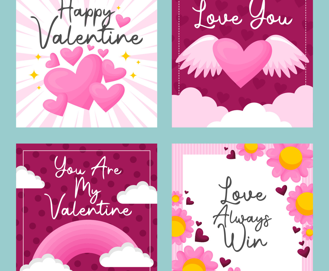 Valentine Day Media Social Template Set