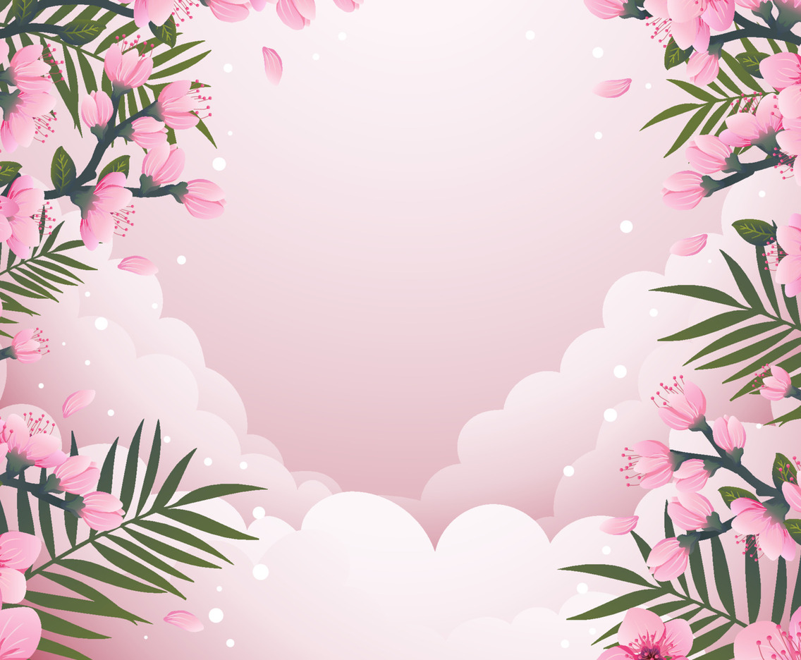 Beautiful Peach Blossom Background with Gradient Color Concept