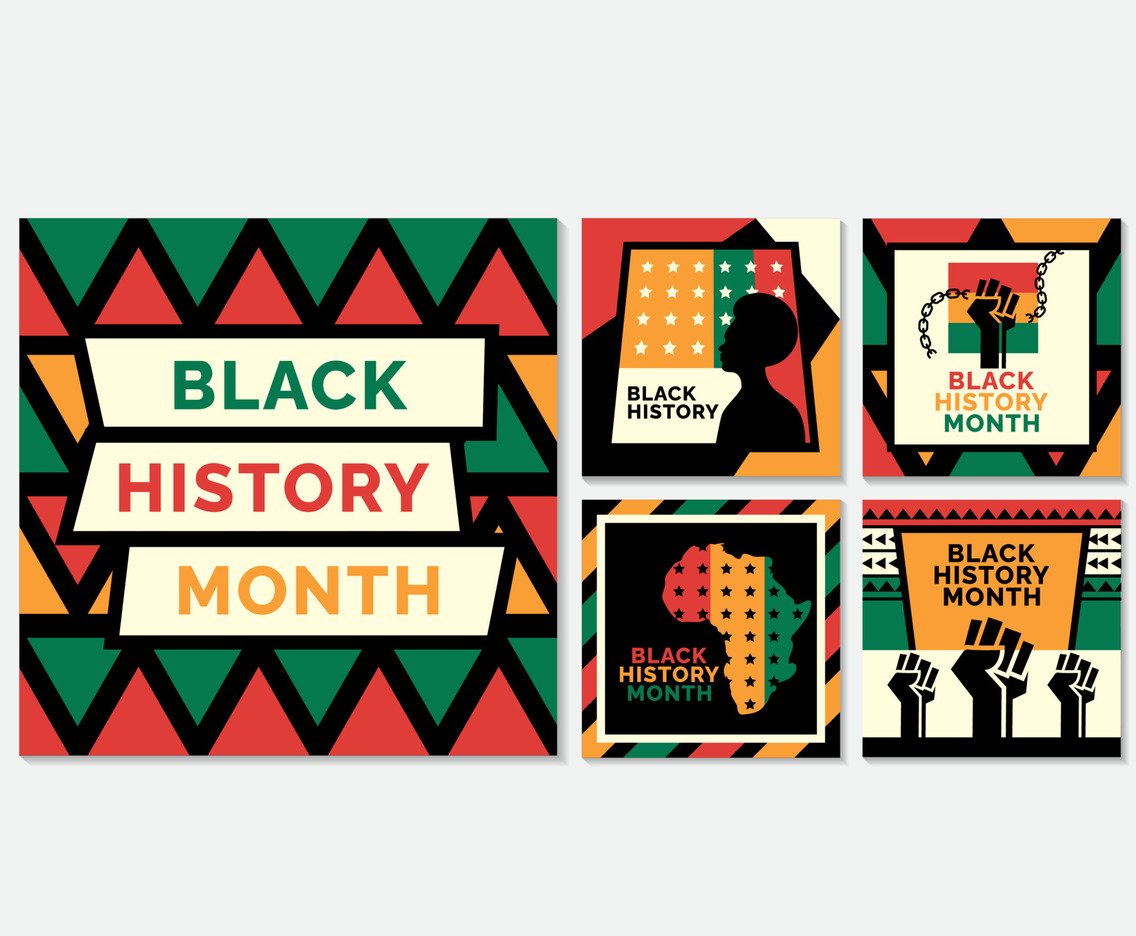 Black History Month Flat Style Social Media Posts