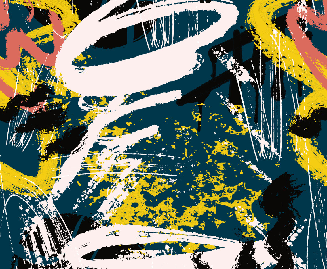 Hand Drawn Abstract Brush Stroke Seamless Pattern