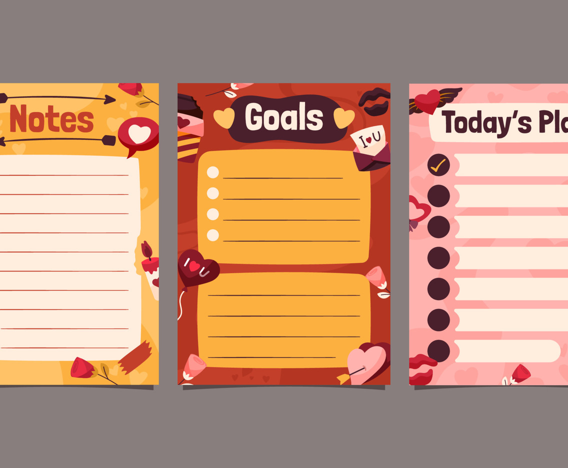 Journal Template Valentine Table Pages