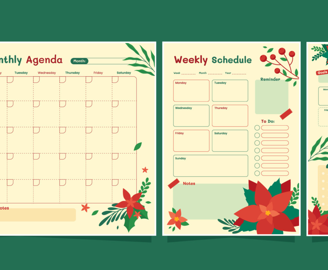 Poinsettia Journal Templates