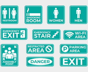 Informative Signage Collection Vector Art & Graphics | freevector.com