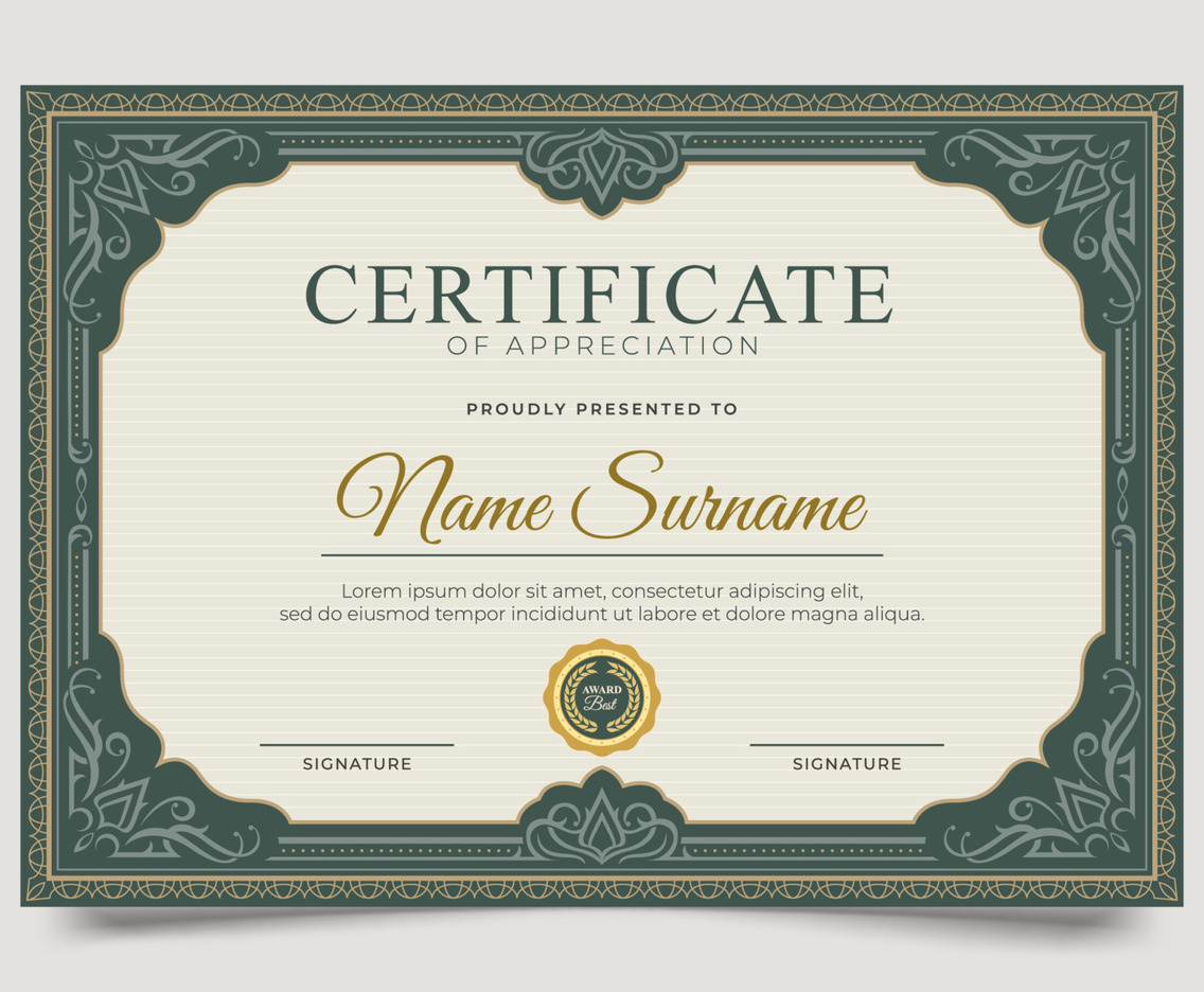 Victorian Certificate Template