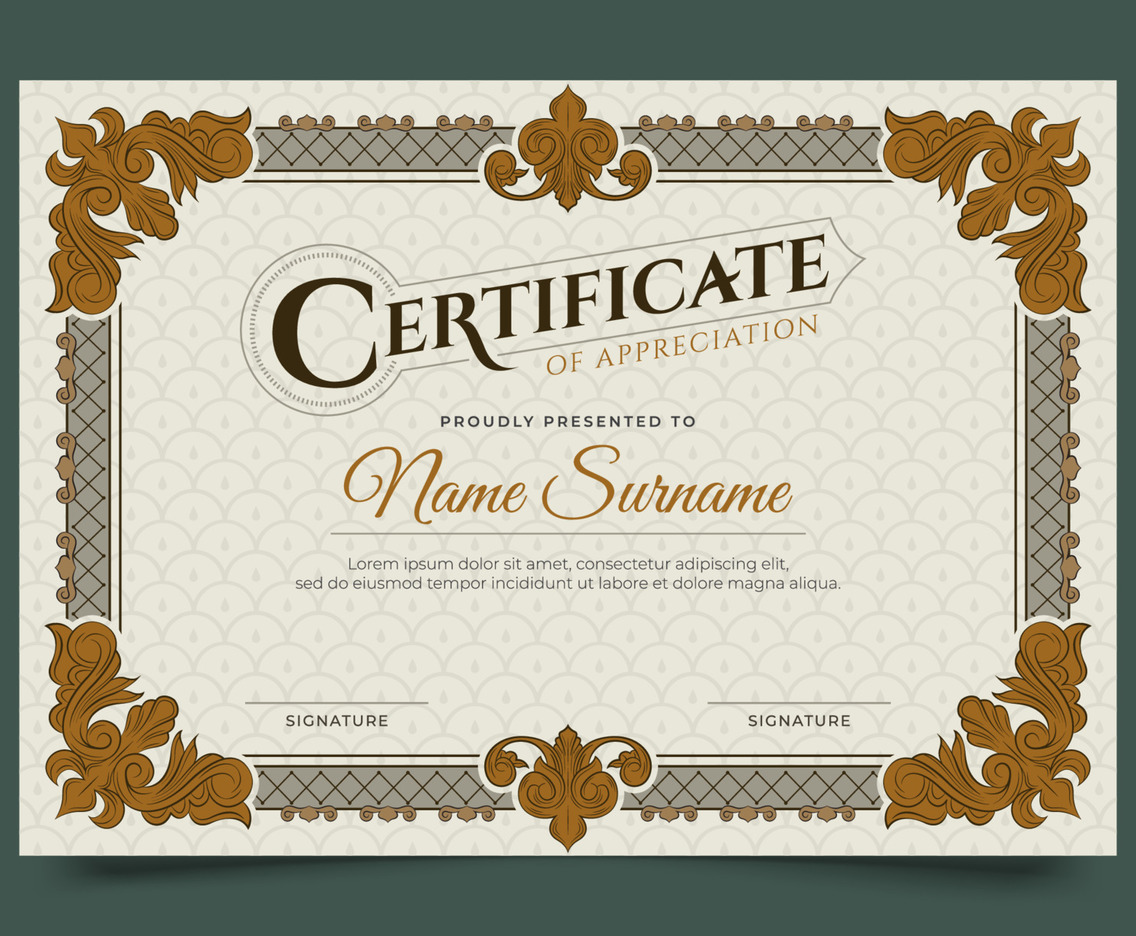 Victorian Certificate Template