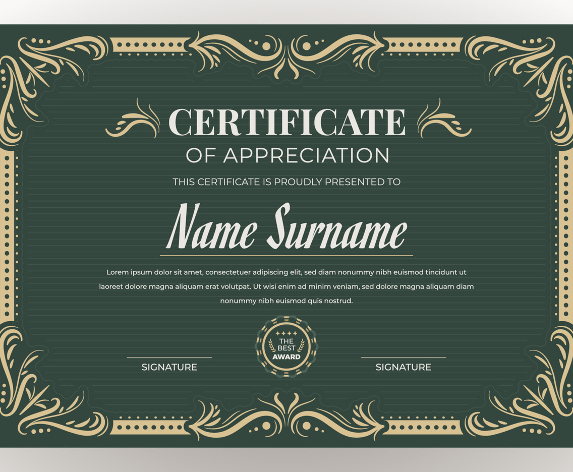 Victorian Classic Certificate Design Template