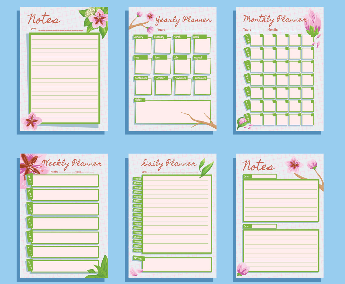 Journal Template Peach Blossom