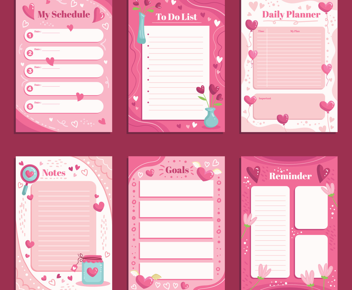 Journal Design Templates Valentine Pages