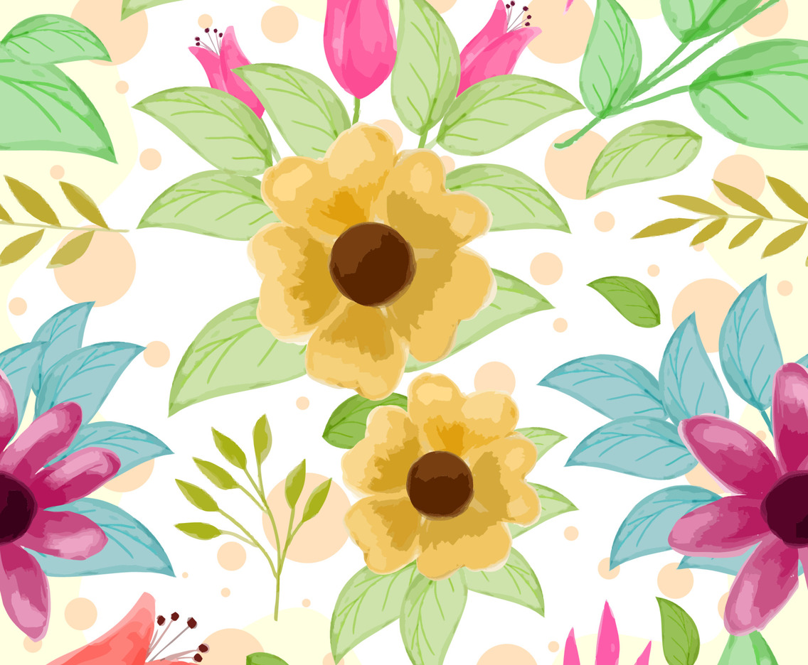 Floral Watercolor Seamless Pattern Background