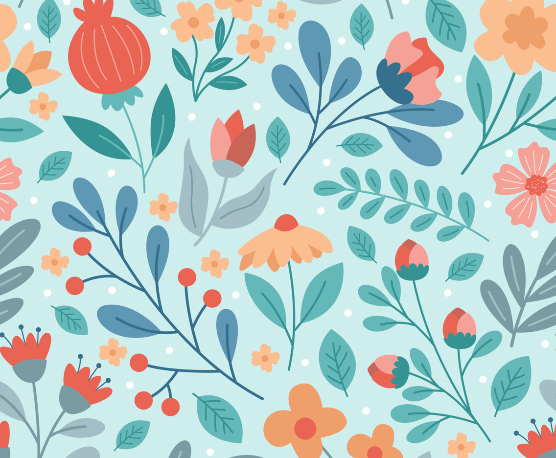 Flower And Floral Seamless Pattern Background