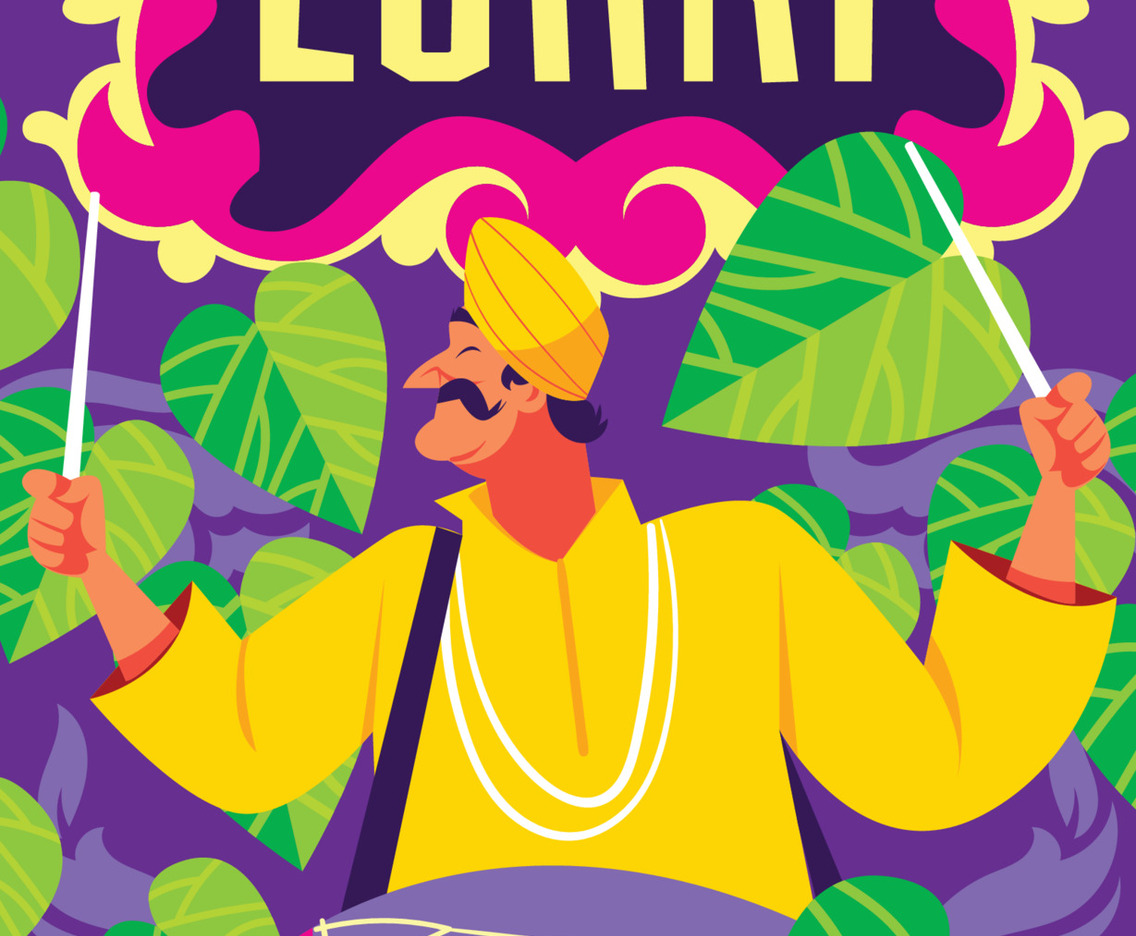 Happy India Man Celebrating Lohri