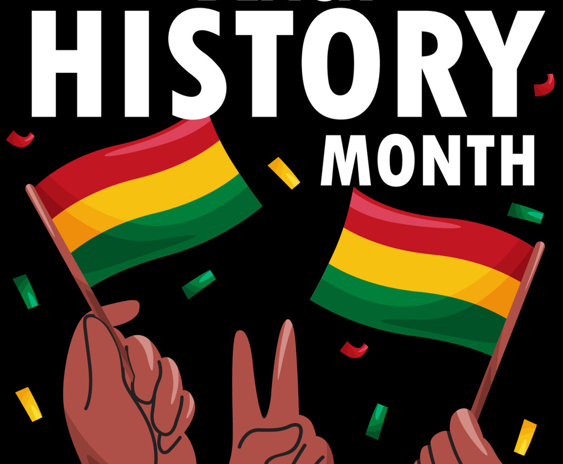 Black HIstory Month Hand Hold Flag Poster Concept
