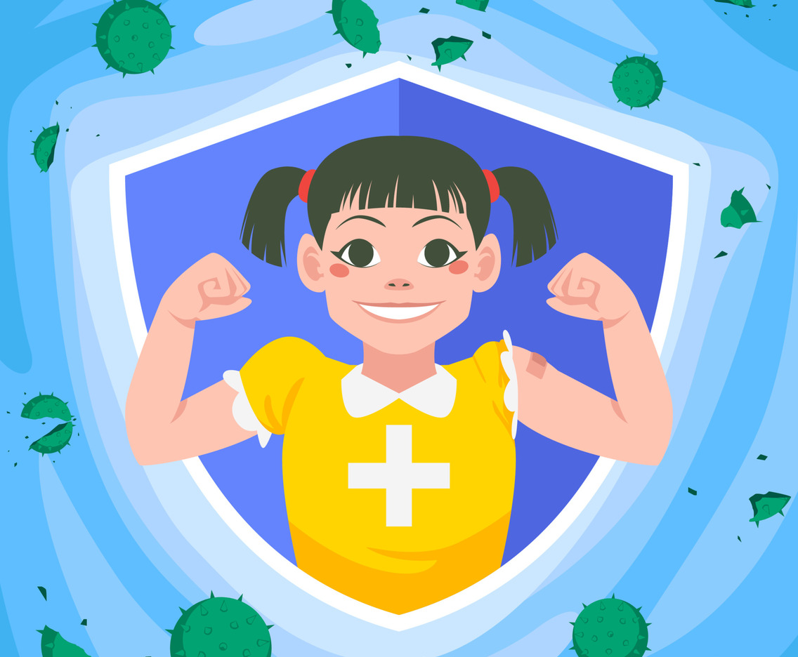 Little Girl Gain Power After Get Immunization Vaccine
