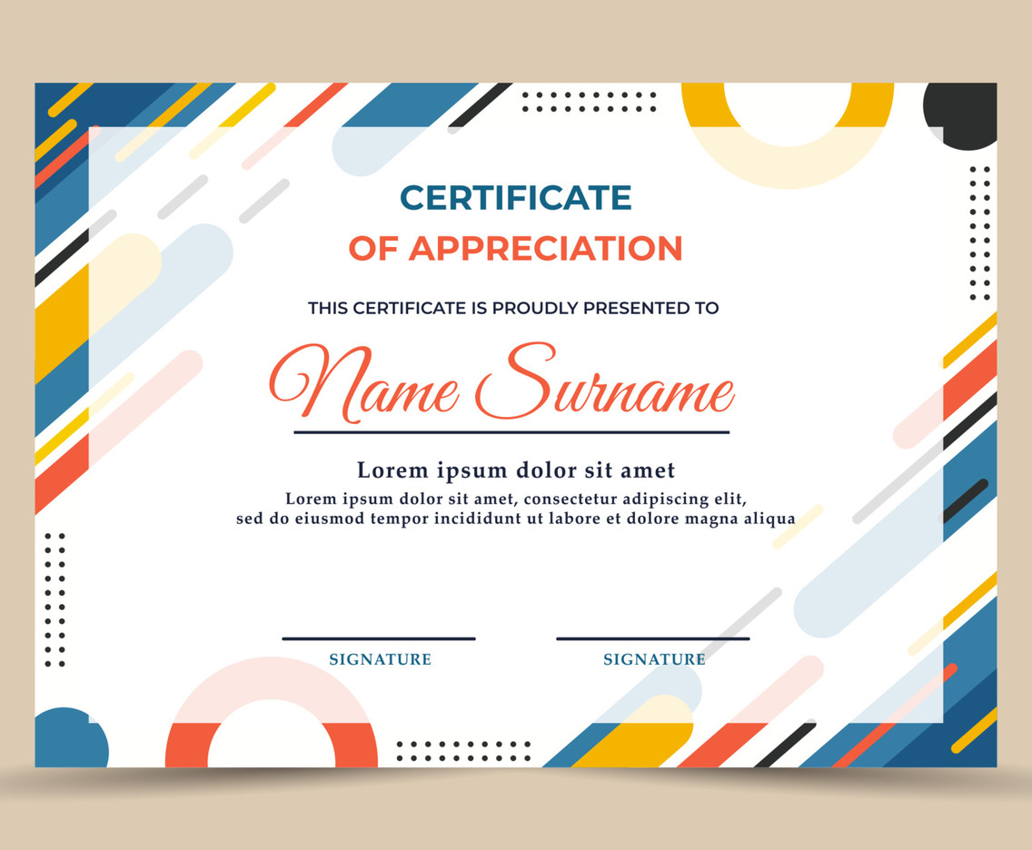 Modern Flat Certificate Template