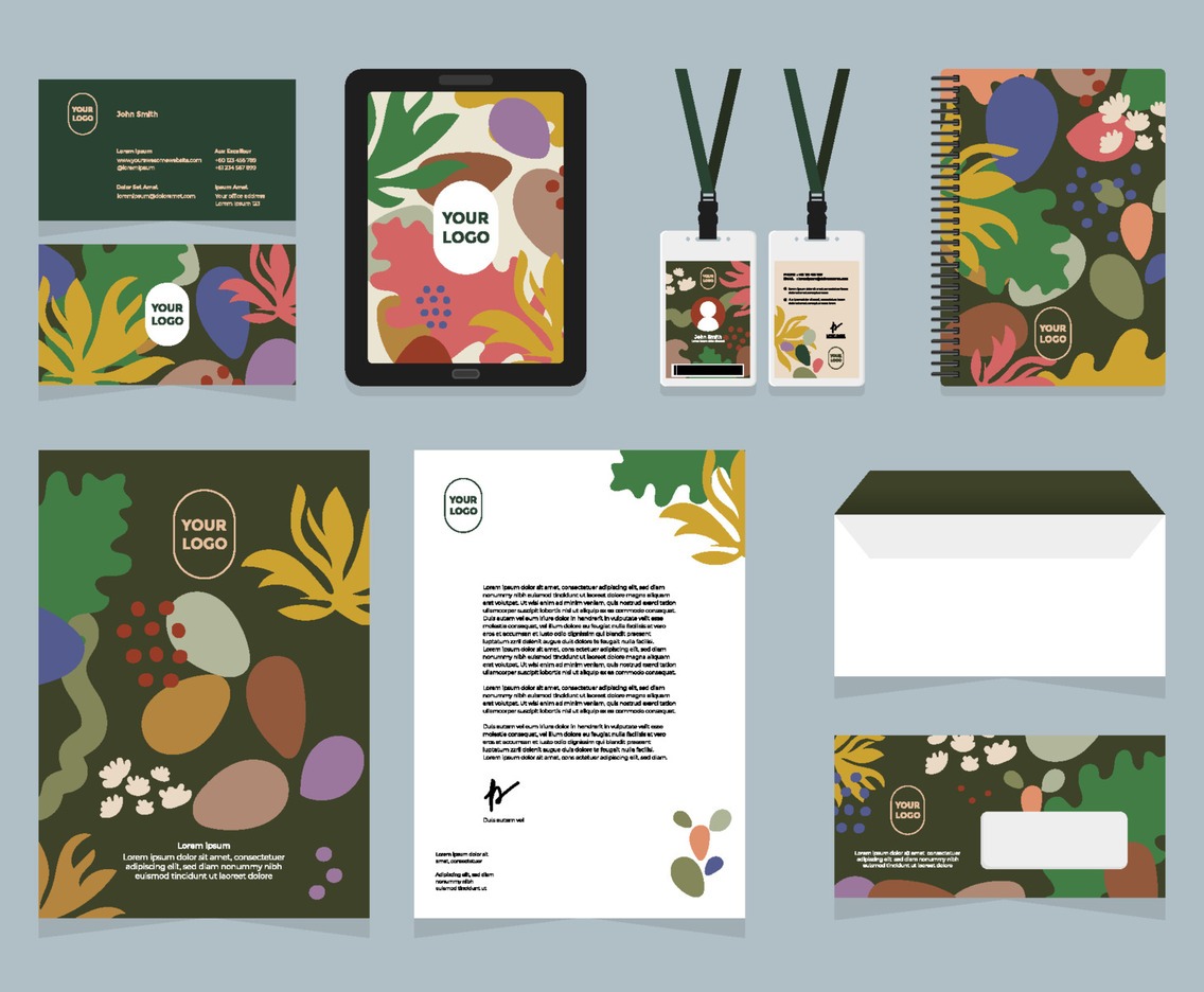 Floral Abstract Business Set Template