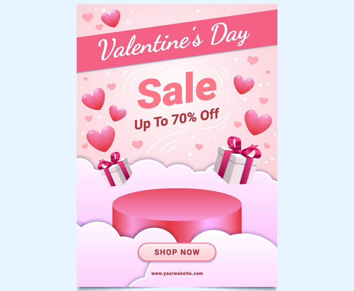 Valentine's Day Sale Poster Template