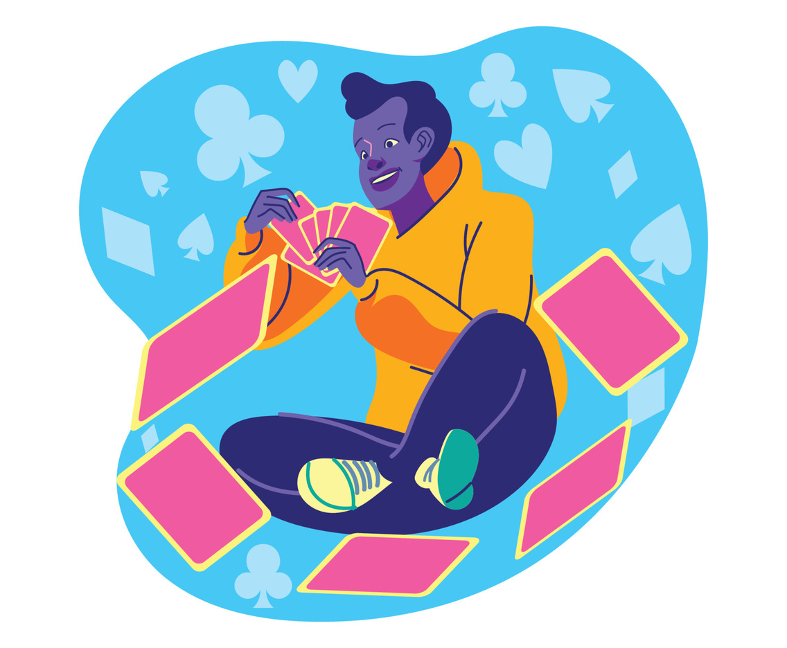 A Boy with His Card Game