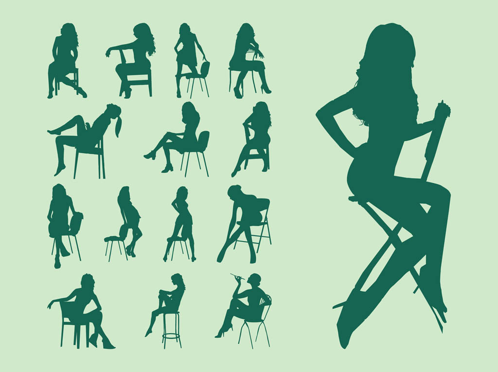 Girls On Chairs Vector