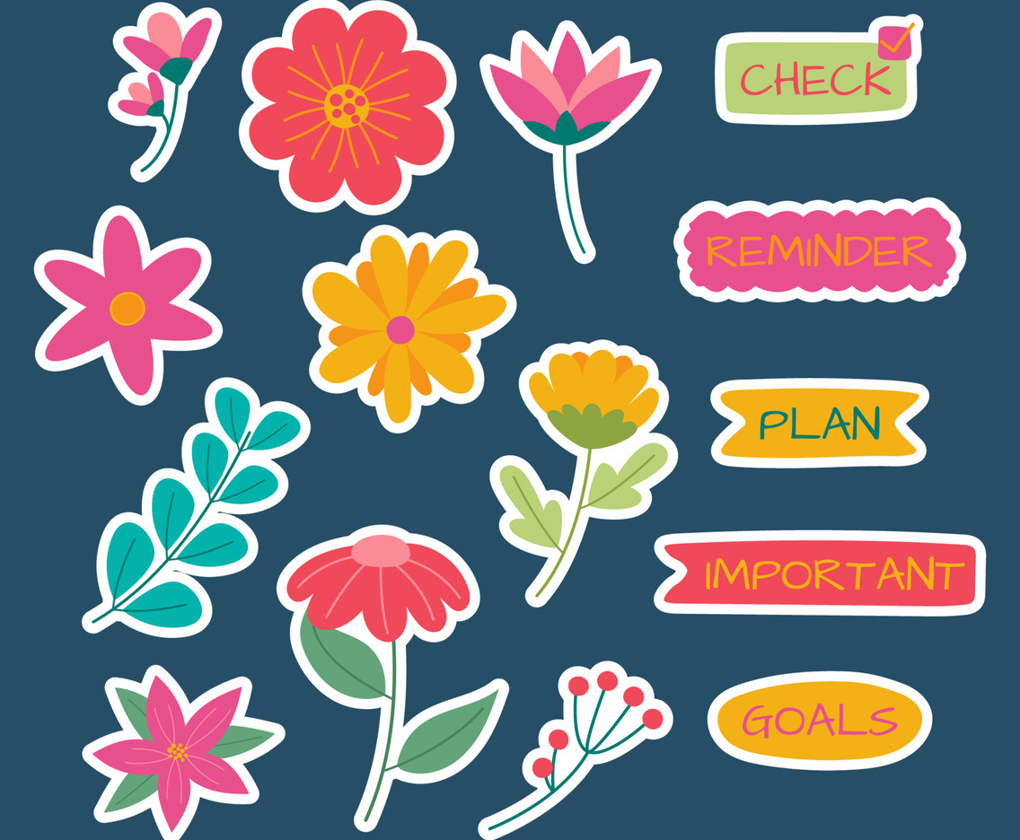 Spring Flower Journal Sticker Collection