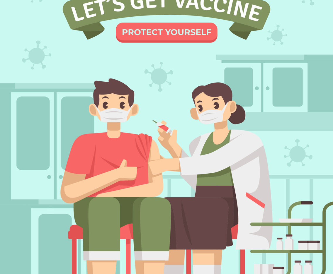 Young Man Getting Covid-19 Vaccine