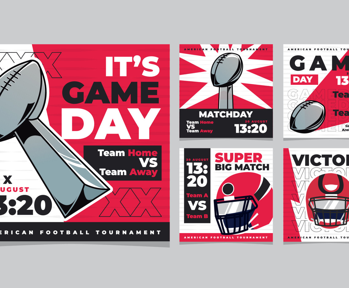 Cool American Football Social Media Post Template