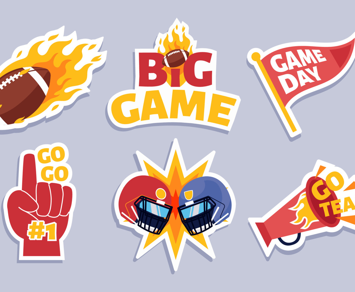 American Football Cute Greeting Sticker