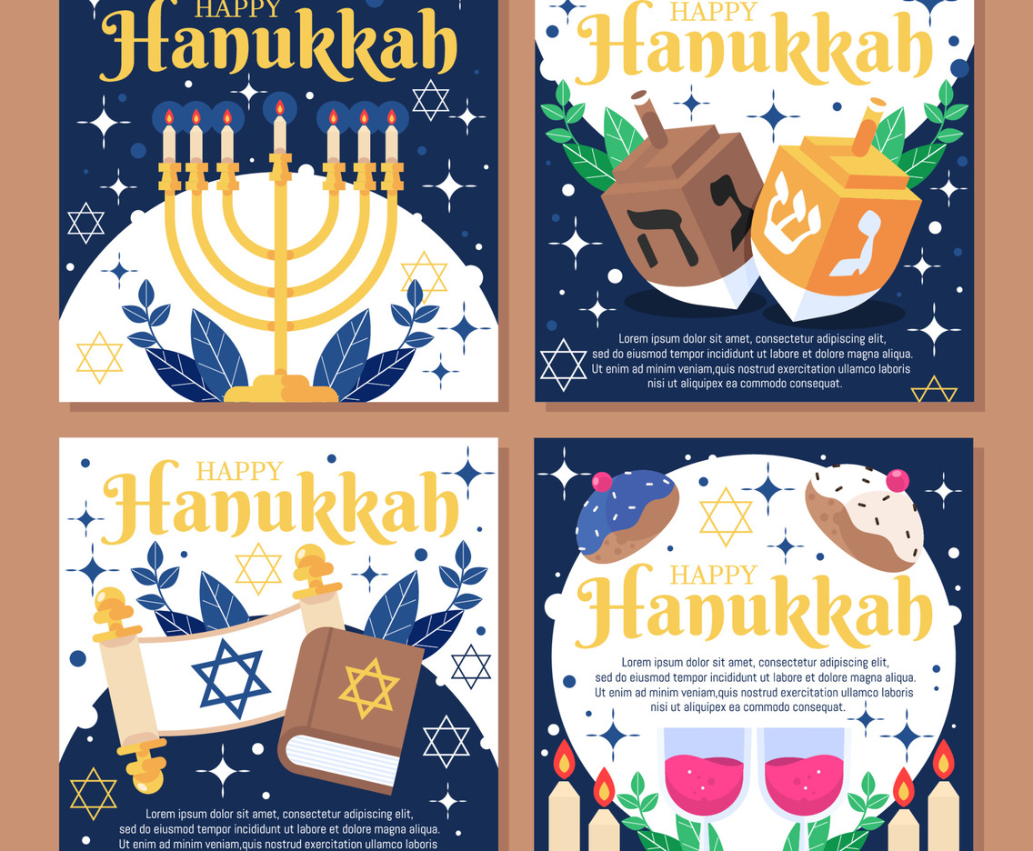 Hanukkah Festival With Ornaments Template