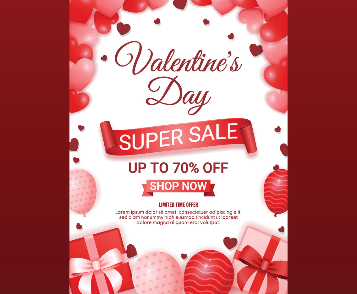 Valentine's Day Sale Poster Template