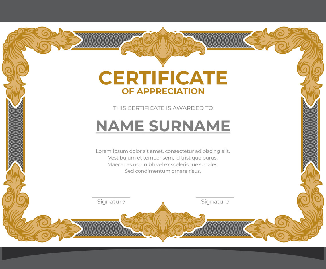 Victorian Certificate of Appreciation Template