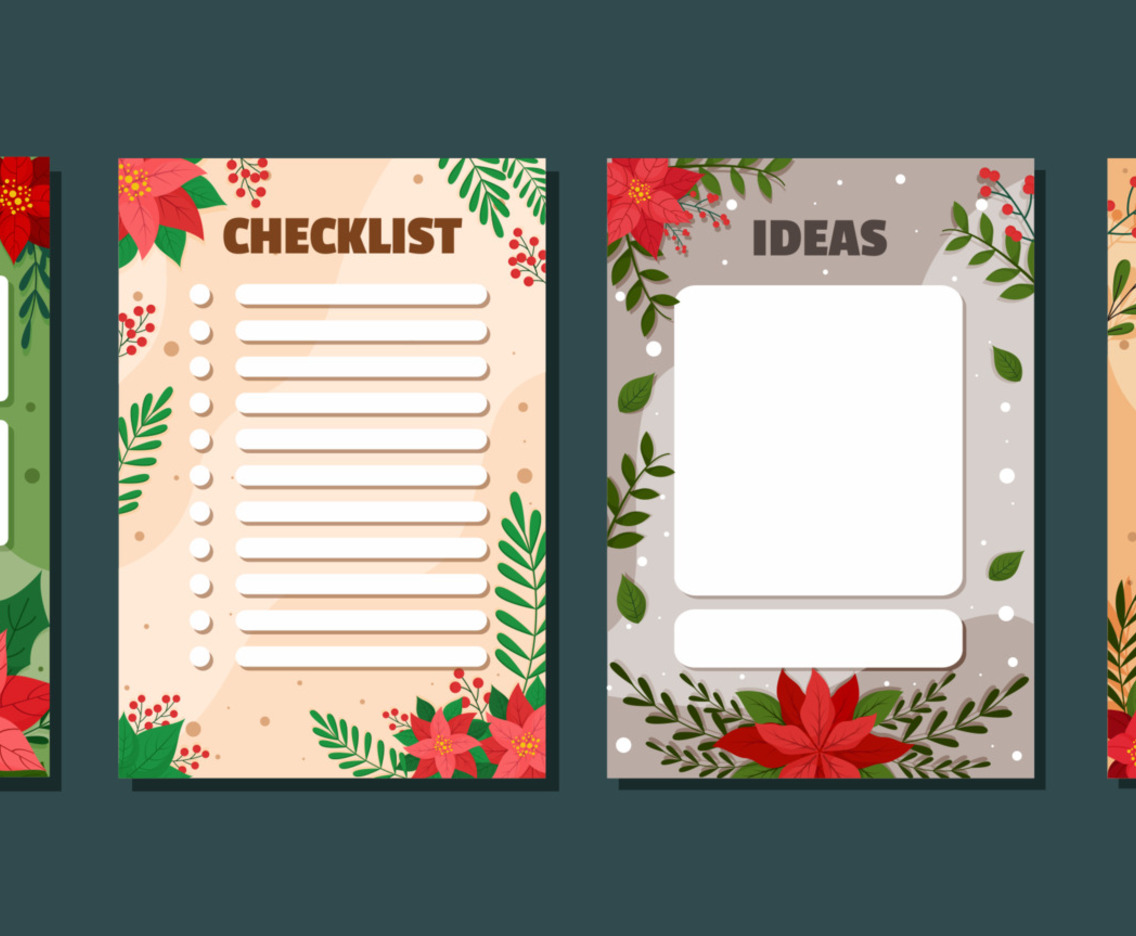 Poinsettias Journal Template Vector Art &amp; Graphics | freevector.com