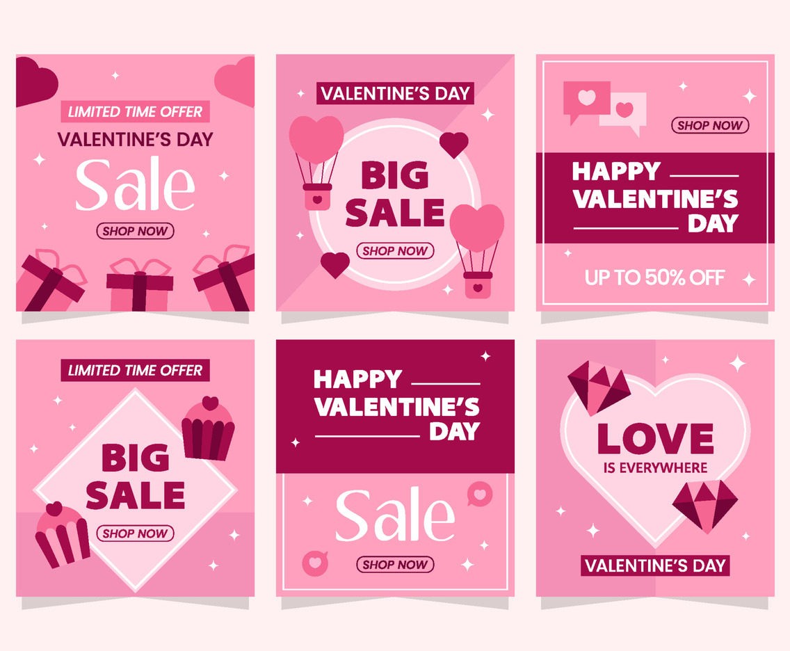 Valentines Day Sale Social Media Post Collection