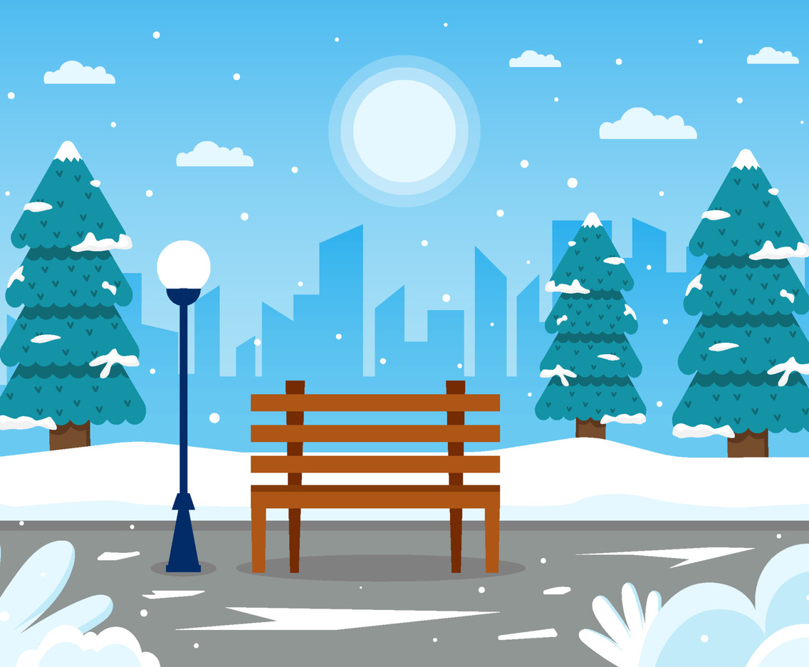 Winter City Scene Background