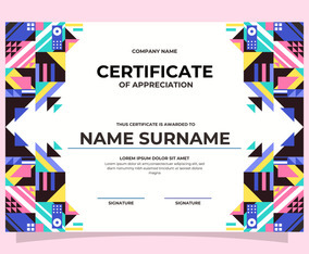 Purple Flat Modern Certificate Design Template Vector Art & Graphics ...