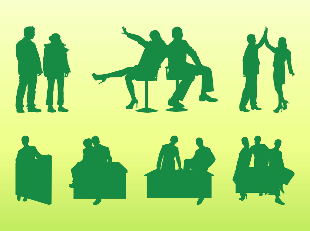 Businesspeople Silhouettes Set