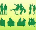 Businesspeople Silhouettes Set